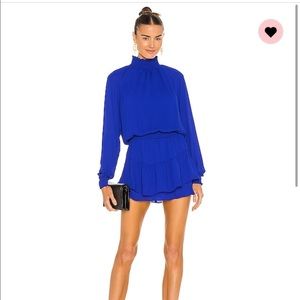 Krisa Turtleneck Ruffle Skirt Long Sleeve Halter Mini Dress Cocktail